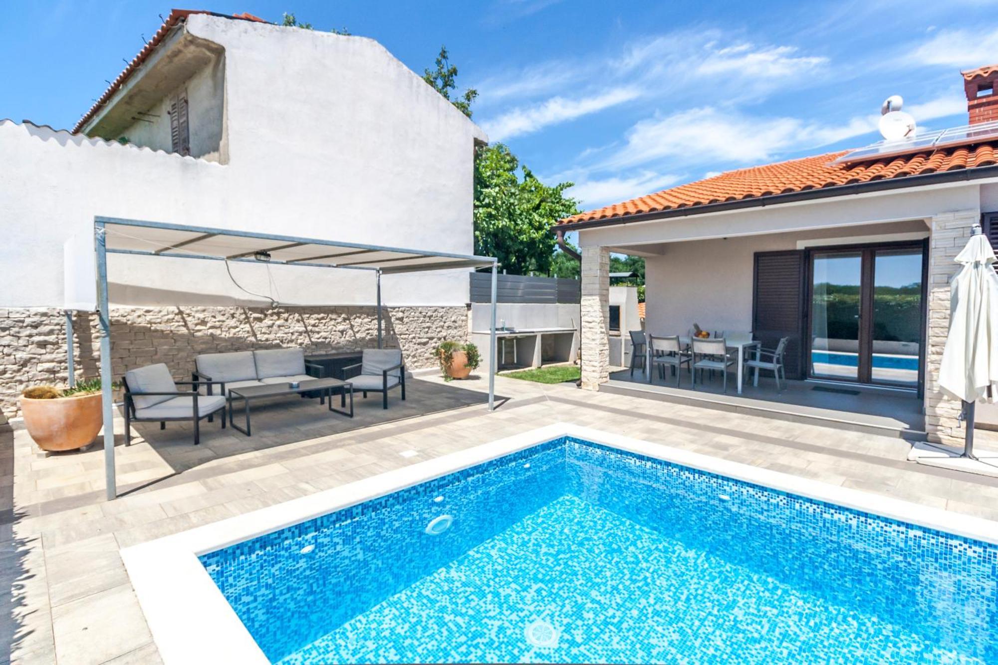 Villa Gortan - Pool House For 7 Guests Near Pula Istria - Ferienhaus Istrien Marčana Esterno foto